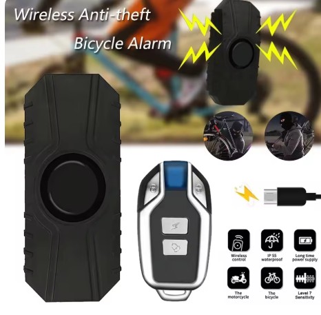 방수 바이크/ 전기/자전거 도난방지 알림 원격 제어 보안 센서 무선 자전거 진동 알람 USB 충전식